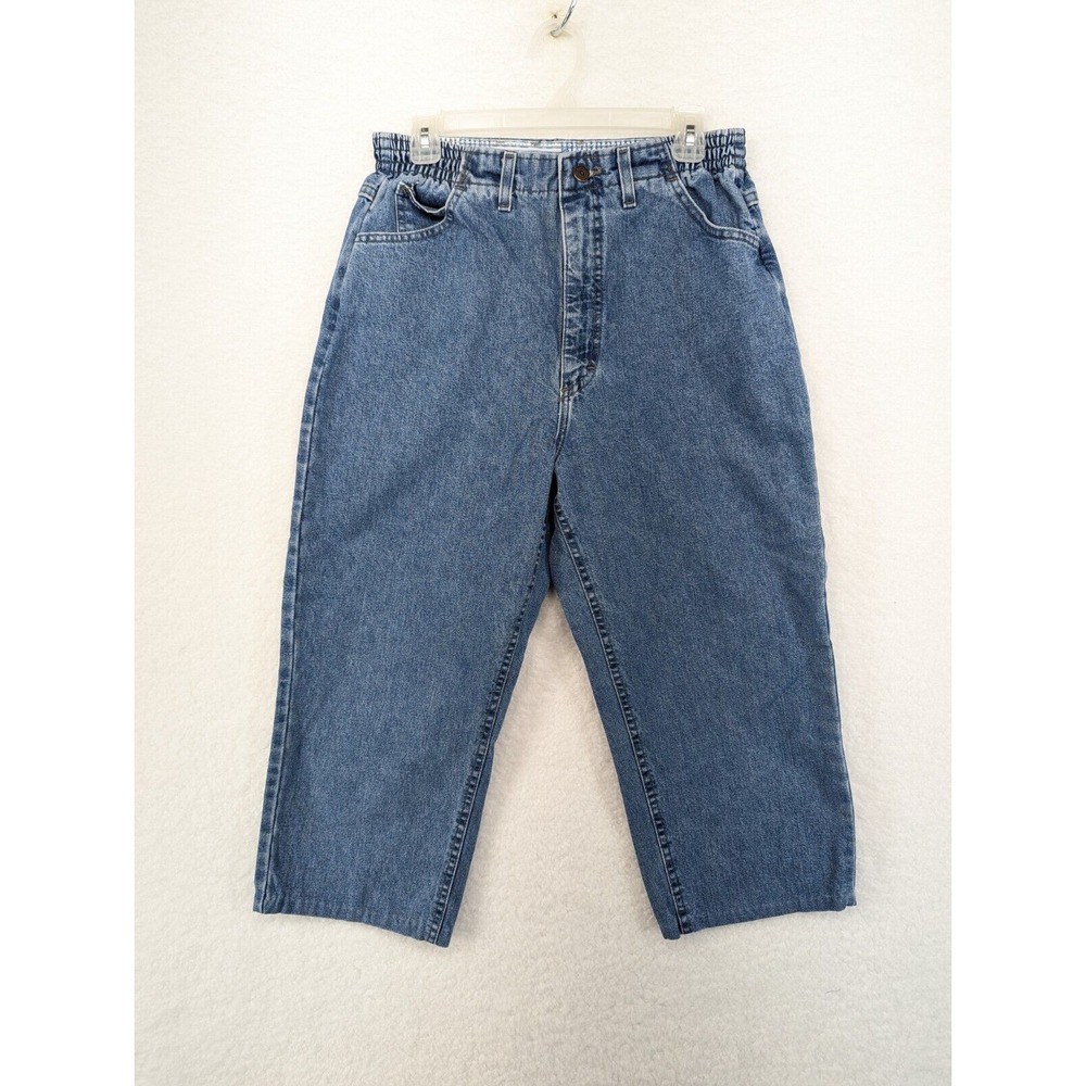 LEE Original Loose Mom Jean med wash High Rise VTG 90s 12M 20" Inseam